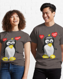 I love you from cute penguin with Heart balloons Classic T-Shirt