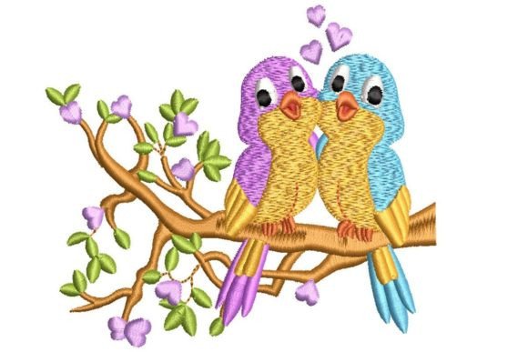 Birds on a Branch Embroidery Design