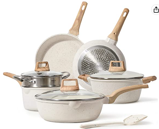 Bird Safe Cookware - CAROTE Pots and Pans Set Nonstick